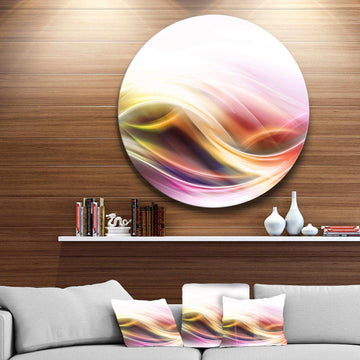 Elegant Light Color Pattern - Abstract Round Metal Wall Art
